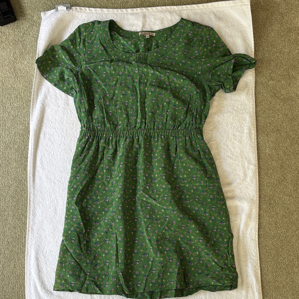 Green Floral Mini Dress
